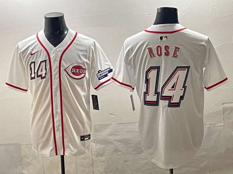 Men 2025 Cincinnati Reds #14 Rose White Nike 2025 MLB Jersey 02->cincinnati reds->MLB Jersey